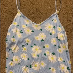 blue floral tank top